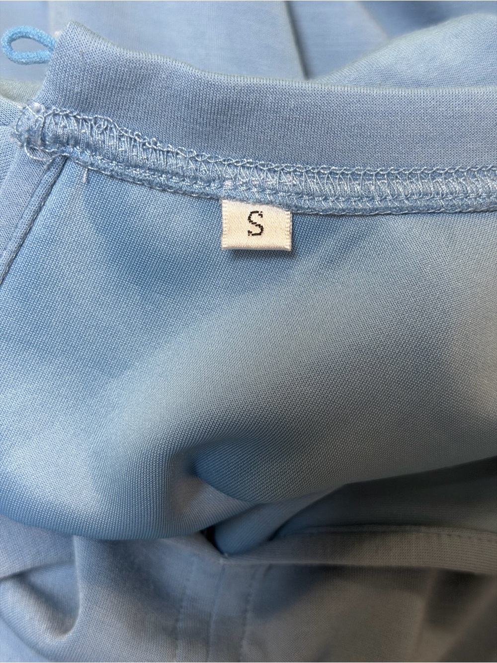 Dusty Blue Short Sleeve Drawstring Romper with Pockets – Small - Picture 8 of 9